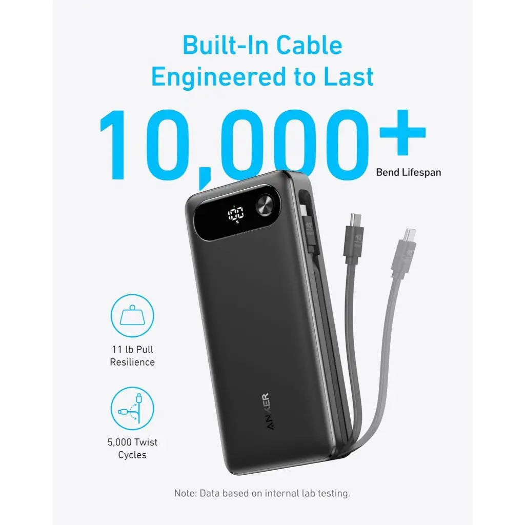 Anker Power Bank 20000mAh 87W with Built-in USB-C Cable