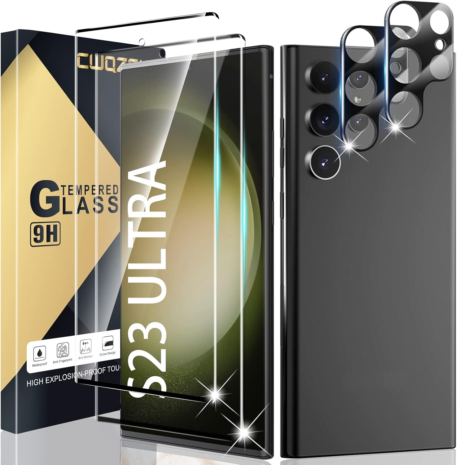 Cwqzguf Galaxy S23 Ultra Screen Protector [2+2 Pack]